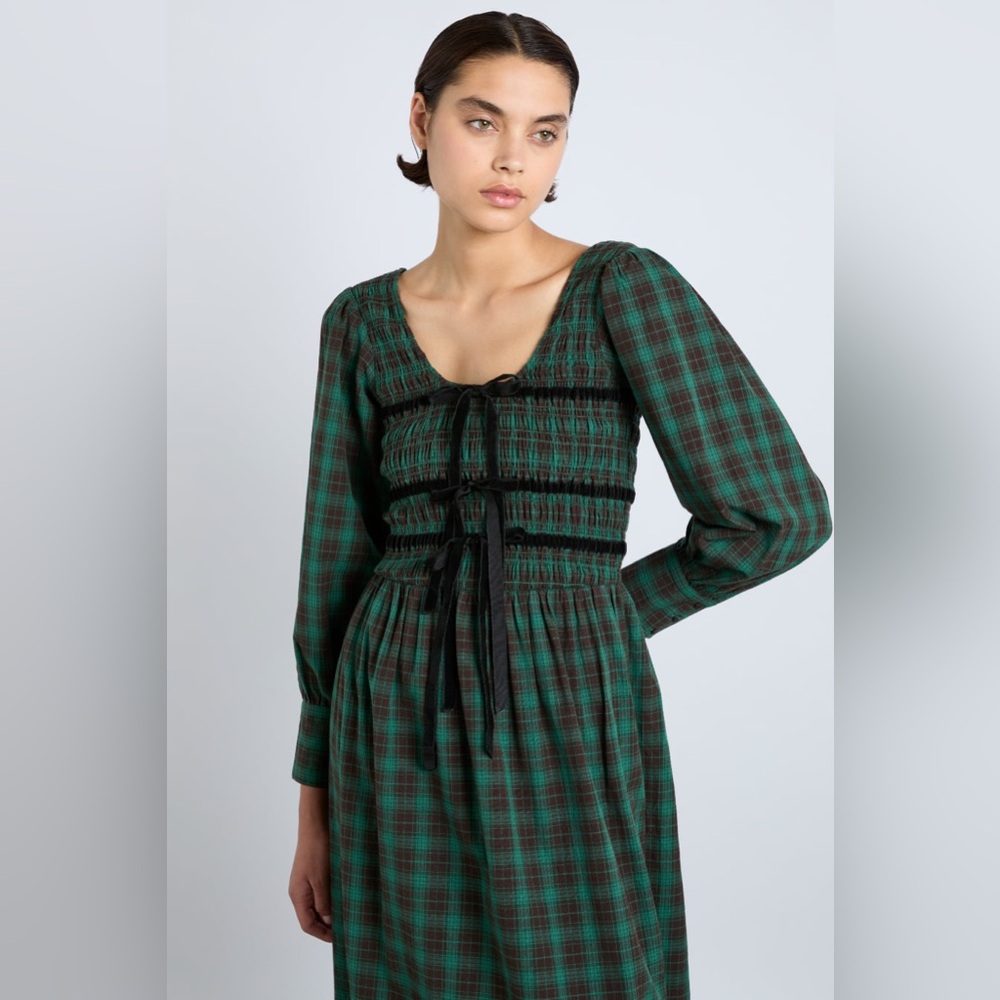 NWT damson madder elle shirred midi dress